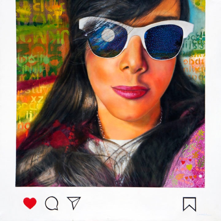 Princess of the Moon — Mixed media on canvas, 2023